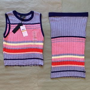 NWT Lucy Paris Kylie 2 piece matching knit set s/xs